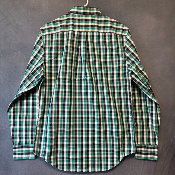 Banana Republic Plaid Shirt Button Non Iron Slim Fit Dress Mens Medium Preppy - Picture 2 of 11